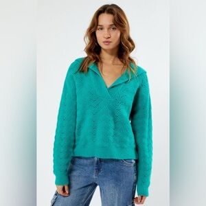 MINKPINK taylor jumper sweater in mint teal turquoise women’s size small
